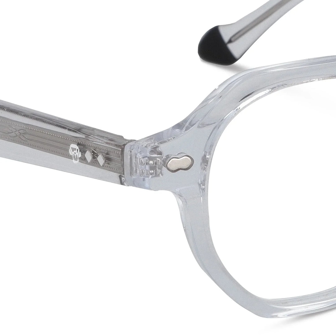 Vista frontal de Hermes lentes luz azul color transparente para mujer #color_transparente