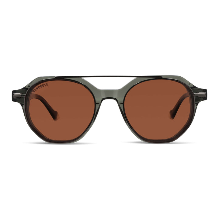 Vista frontal Hermes lentes con filtro azul color tono verde #color_verde