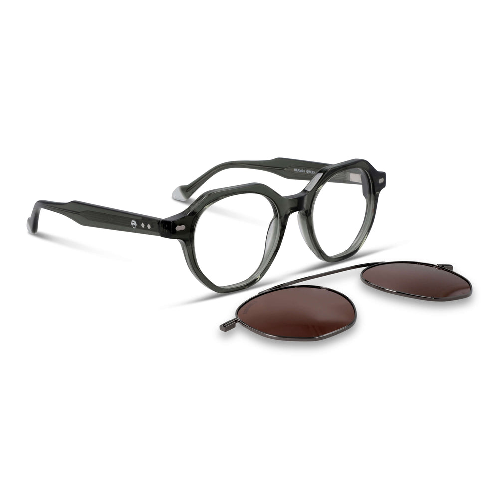 anteojos lentes opticos con clip de sol polarizado para hombre y mujer exclusivos con y sin receta filtro azul amarillo #color_verde