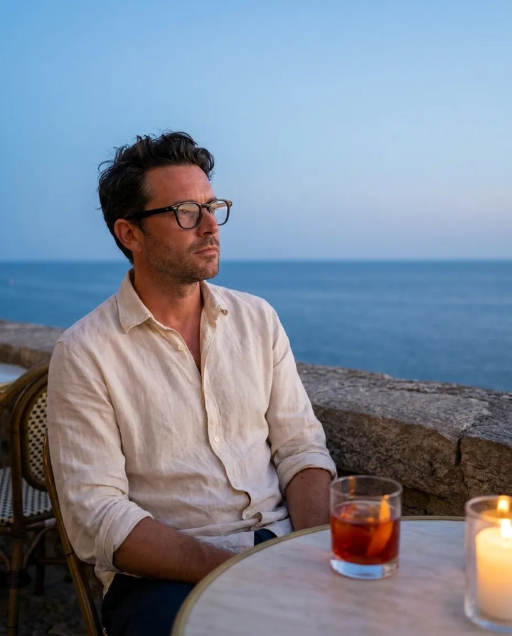 Bonoboss Jhonny Deep Clip Sol Negro - modelo aperitivo atardecer terraza blue hour #editorial_lifestyle4 #color_negro