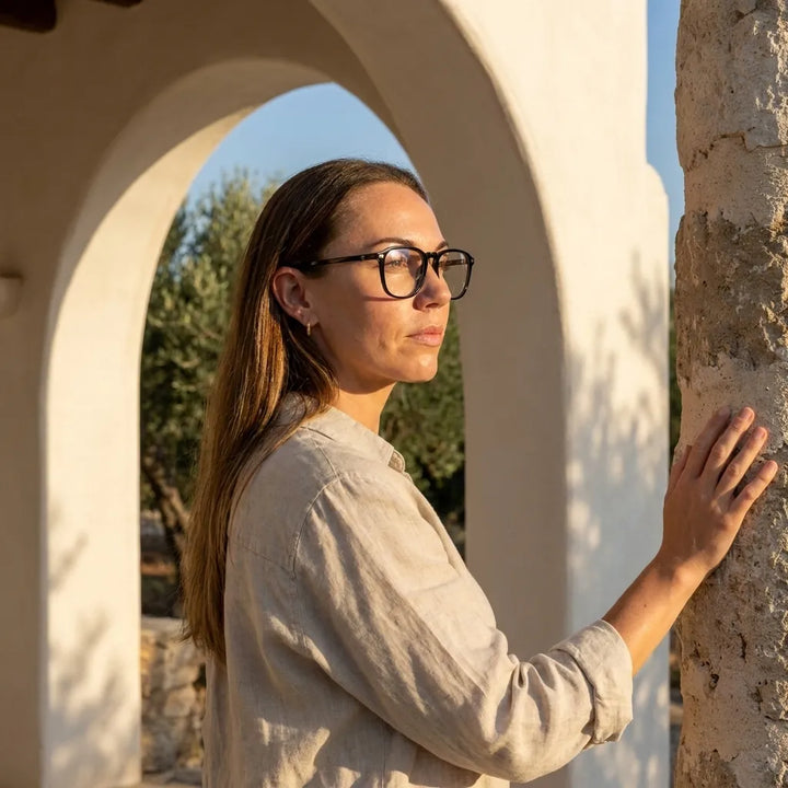 Bonoboss Frutillar Clip Sol Negro - bio-acetato sustentable olivo lino natural #editorial_sustentabilidad #color_negro