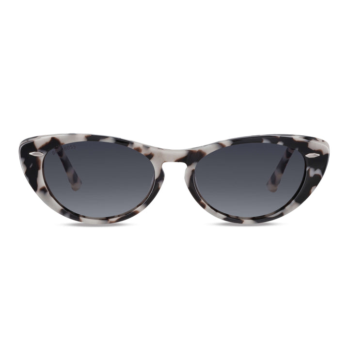 la vista frontal de unos anteojos de sol polarizados de color tipo marmoleado bonoboss en acetato sustentable #color_marble