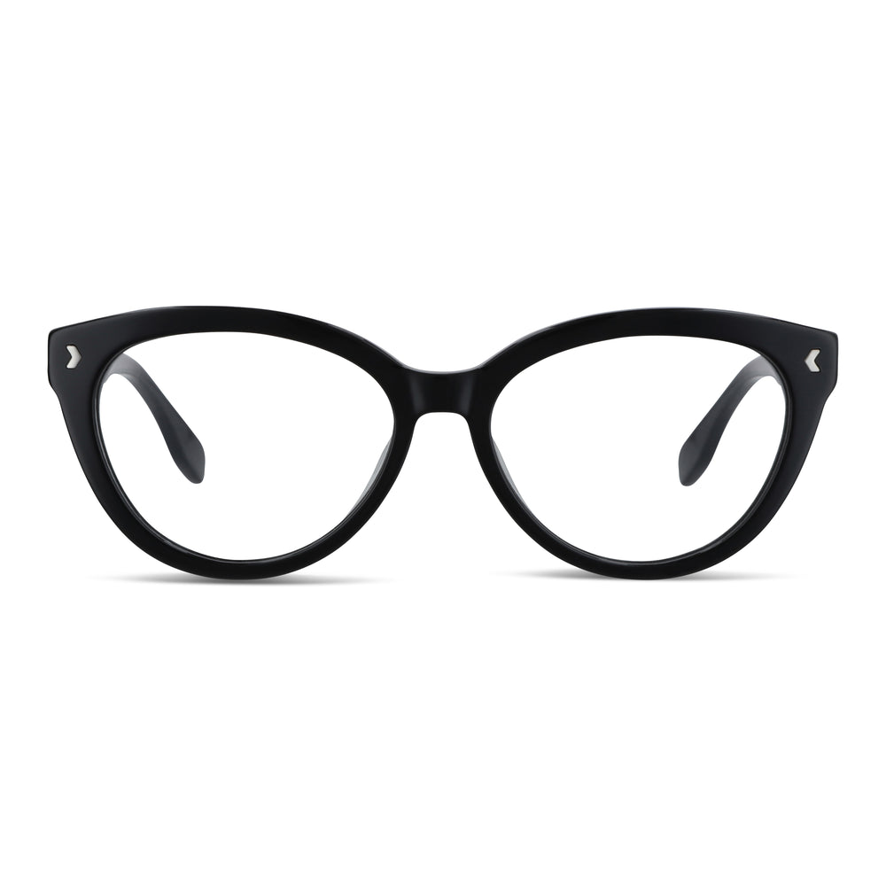 Aurora lentes ópticos negro vista frontal estilo mujer #color_negro #foto_frontal