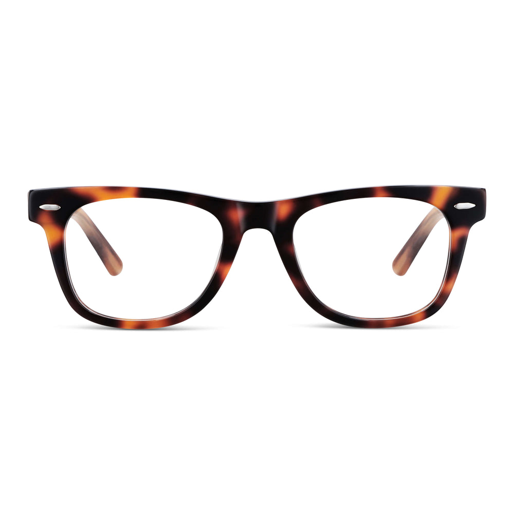 Acacia Low Fit lentes filtro azul carey tortoise vista frontal diseño universal #color_carey