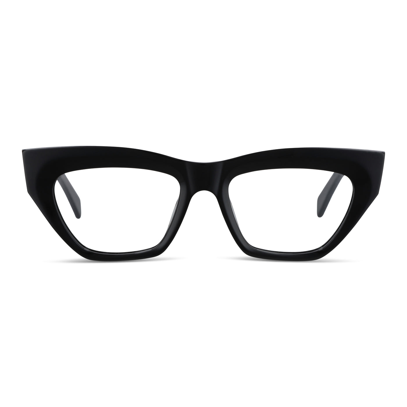 anteojos o gafas opticas para mujer lentes agatados geometricos de moda de acetato livianos y delgados para mujer #color_negro