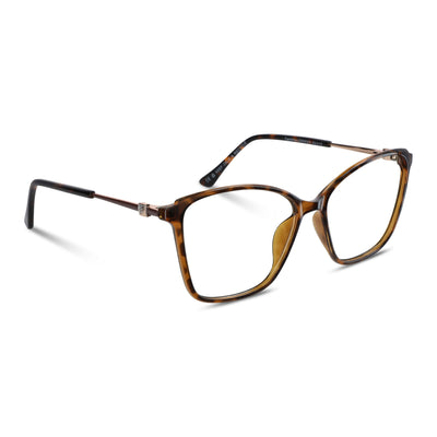 anteojos opticos para mujer de cara redonda grande con acetato de color carey. Distribuidor mayorista de opticas lentes plastico reciclado vista lateral