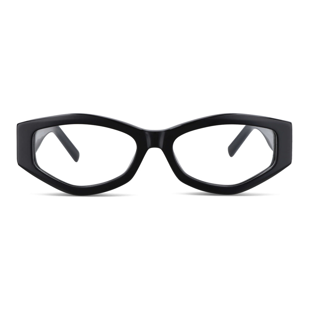 Vista frontal de Artemisa lentes de lectura mujer color negro #color_negro #foto_frontal