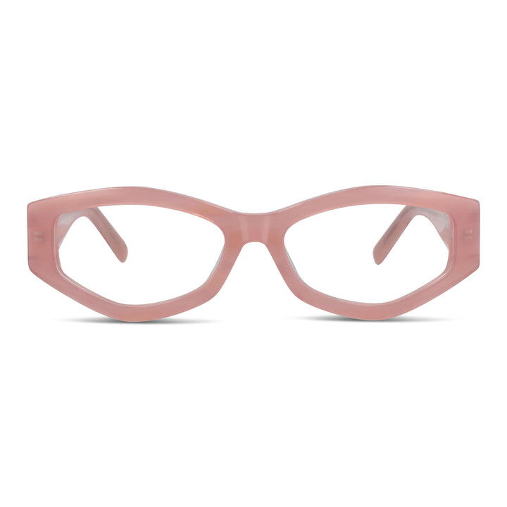 lentes anteojos o gafas opticos geometricos de moda de acetato livianos y delgados para mujer #color_pink