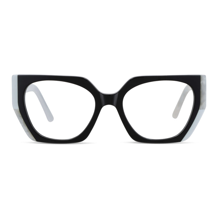 anteojos marcos ópticos oversize xl para mujer de cara redonda grande de diseñador de moda #color_negro