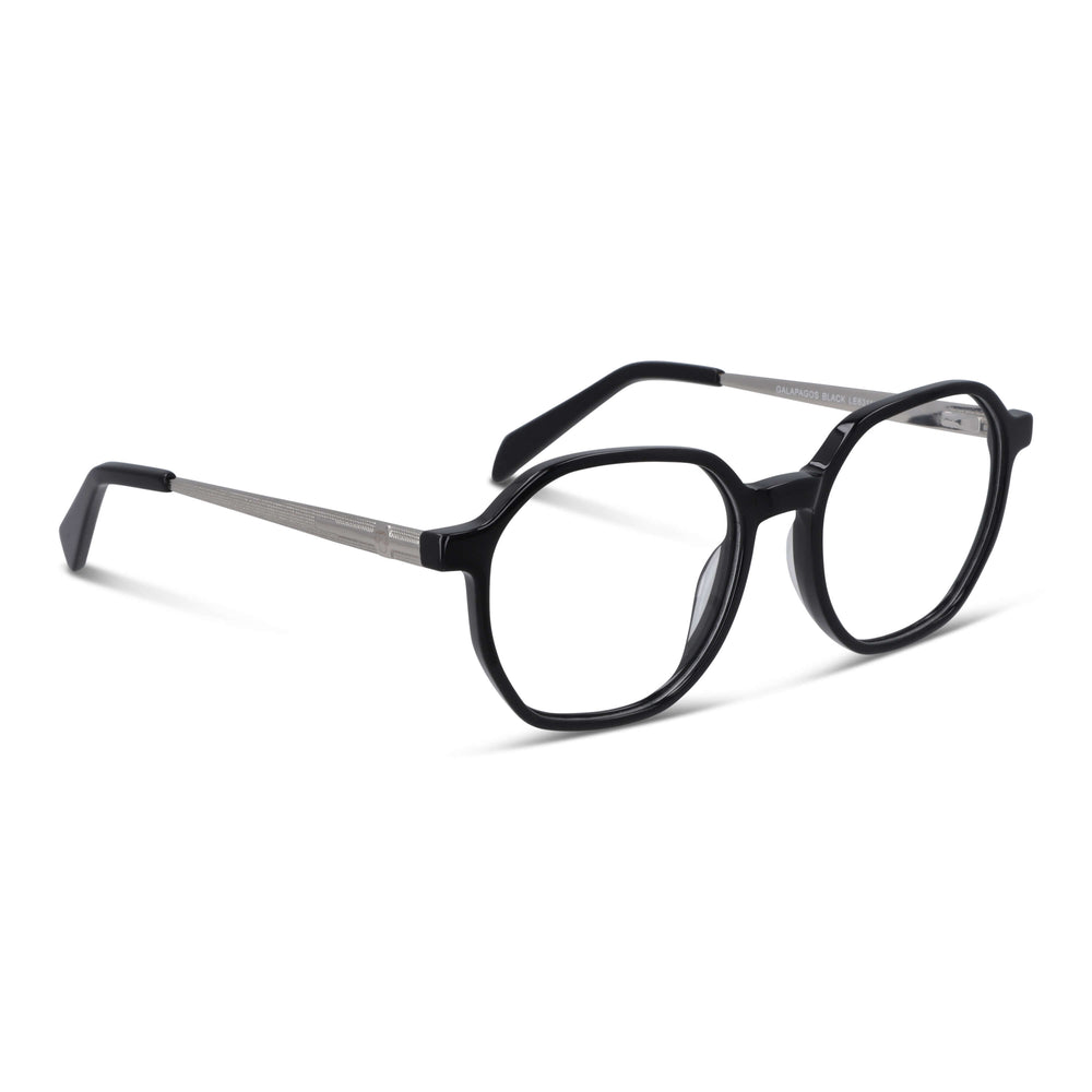 lentes octagonales geometricos opticos de acetato y acero inoxidable livianos y delgados para hombre y mujer baratos #color_blonde-crystal