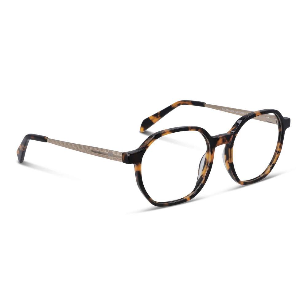 lentes octagonales geometricos opticos de acetato y acero inoxidable livianos y delgados para hombre y mujer baratos #color_blonde-crystal