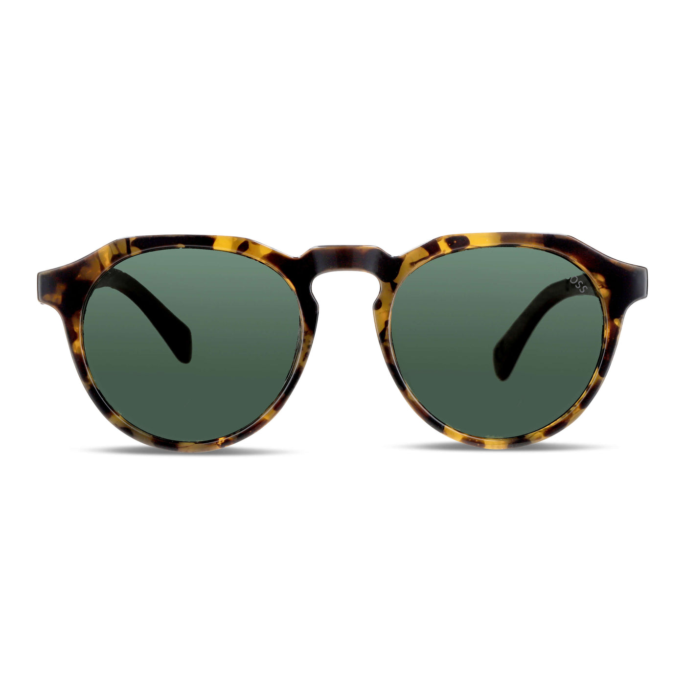 anteojos de sol hexagonales polarizados con patas de madera de hombre y mujer con lentes de color verde o G15