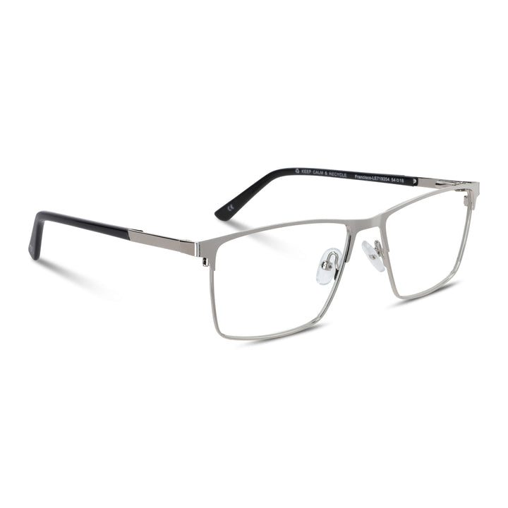 Francisco lentes con receta plateado vista frontal para mujer #color_plateado