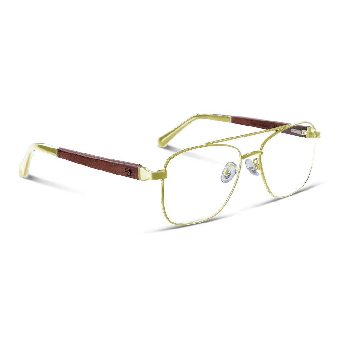 lentes metalicos rectangulares acero inoxidable madera opticos receta bifocales multifocales hombre mujer retro vision sustentable mayorista distribuidor aviador.jpg #color_dorado