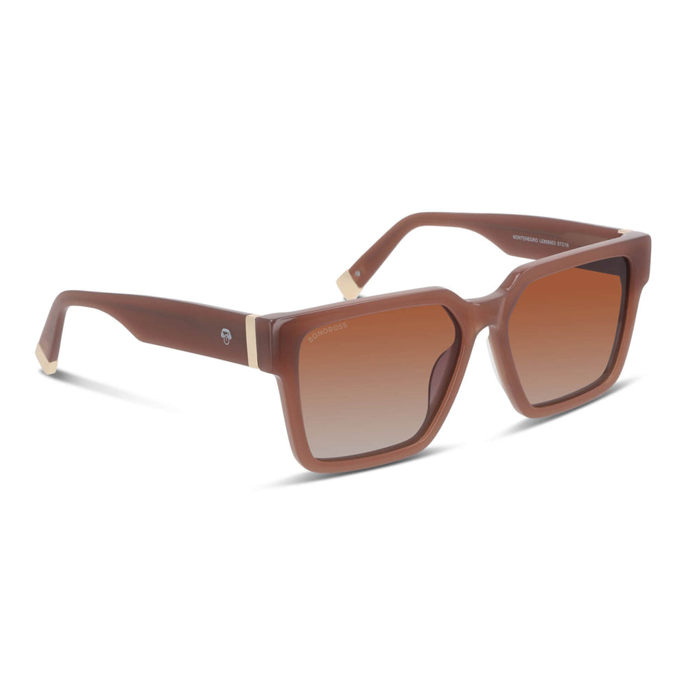 Vista frontal de Montenegro marcos ópticos color café para mujer #color_brown