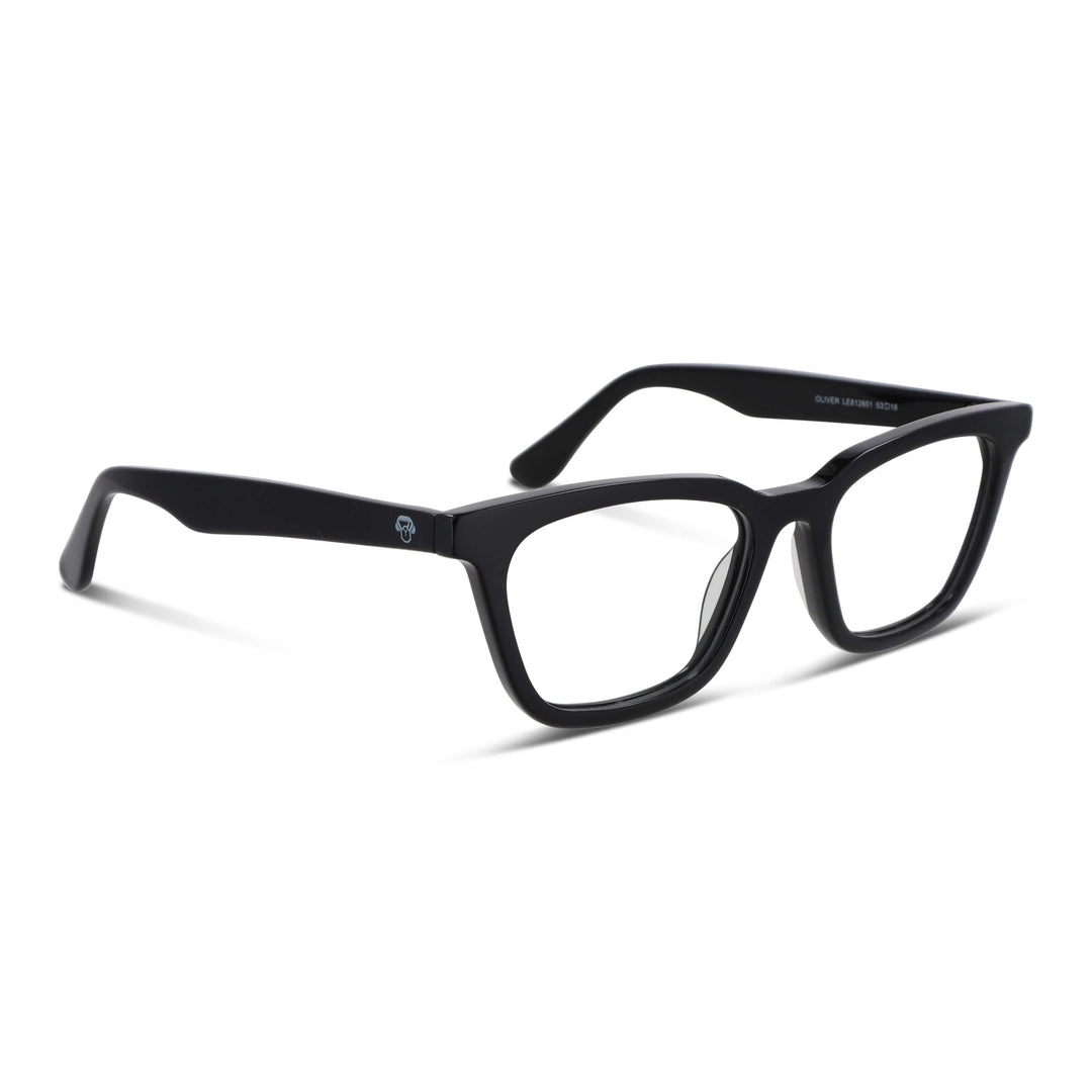Oliver en negro lentes con receta de frente diseño ligero #color_negro