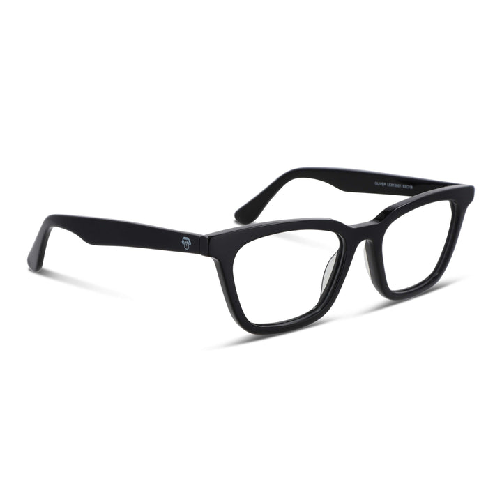 Oliver en negro lentes con receta de frente diseño ligero #color_negro