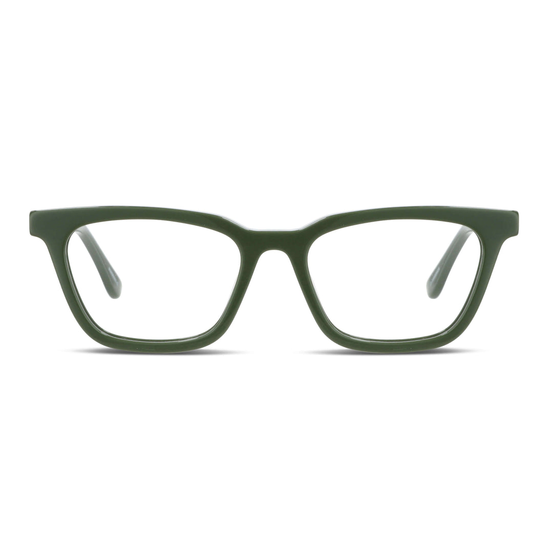 Vista frontal de Oliver lentes ópticos hombre color verde #color_verde