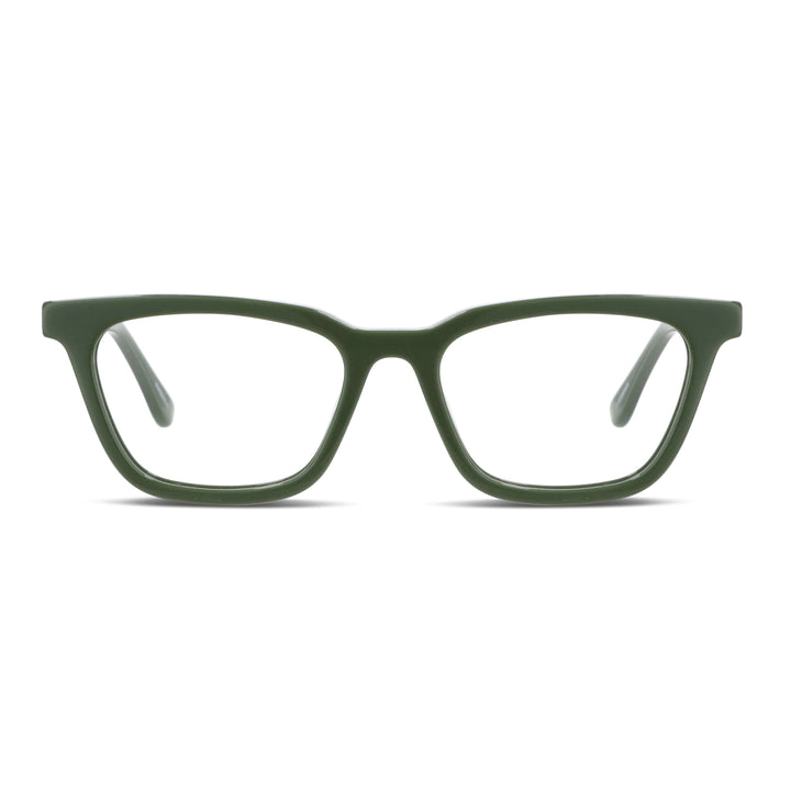 Vista frontal de Oliver lentes ópticos hombre color verde #color_verde