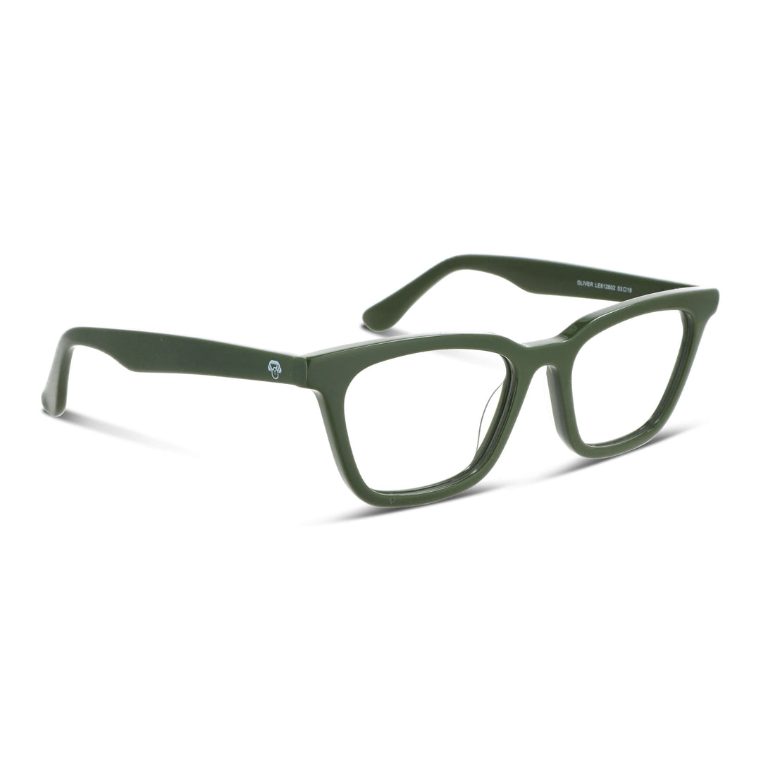 Oliver lentes graduados con acabado clásico vista frontal verde oliva #color_verde