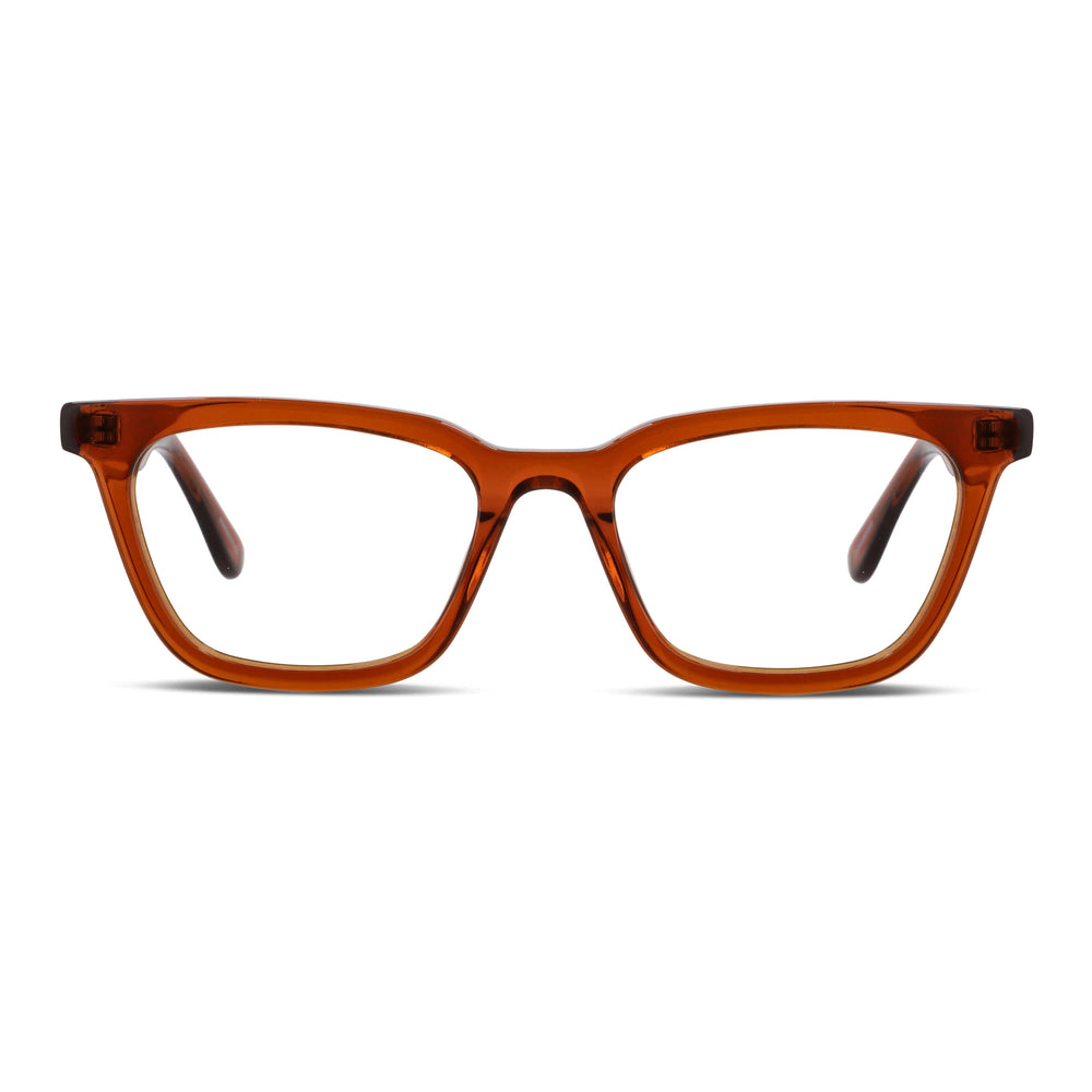 Vista frontal Oliver marcos ópticos color marrón #color_brown