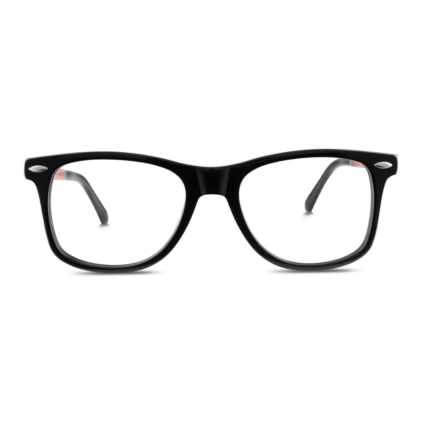 Acacia armazones anteojos ovalados para hombre y mujer de cara redonda en color negro vista frontal