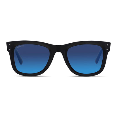 anteojos de sol polarizados para hombre y mujer color negro cristal azul