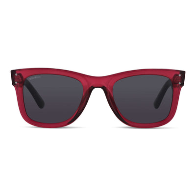 anteojos de sol polarizados para hombre y mujer color rojo cristal negro