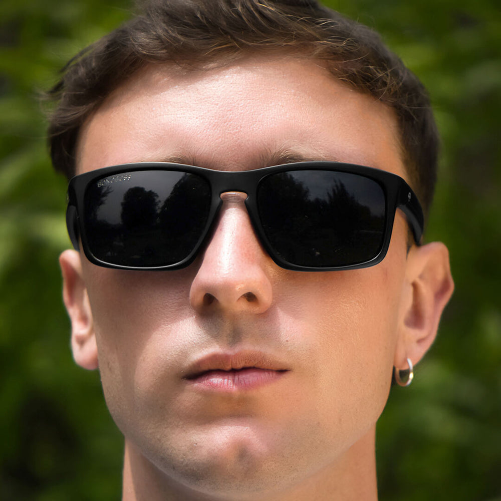 lentes anteojos de sol de platico reciclado rectangulares clasicos color transparente para mujer y hombre #color_degrade-azul