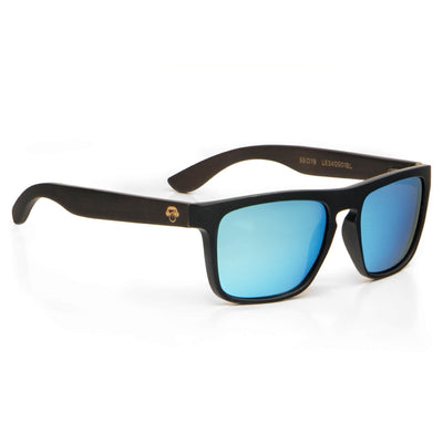 anteojos de sol rectangulares polarizados negros para hombre y mujer con lentes de color sky
