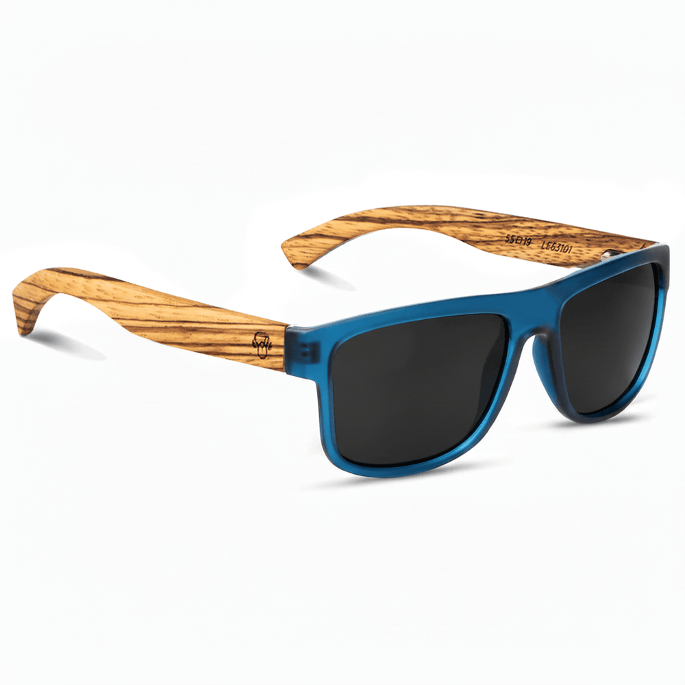 anteojos de sol rectangulares polarizados negros pata de madera  para hombre y mujer con lentes de color negro #color-marco_negro