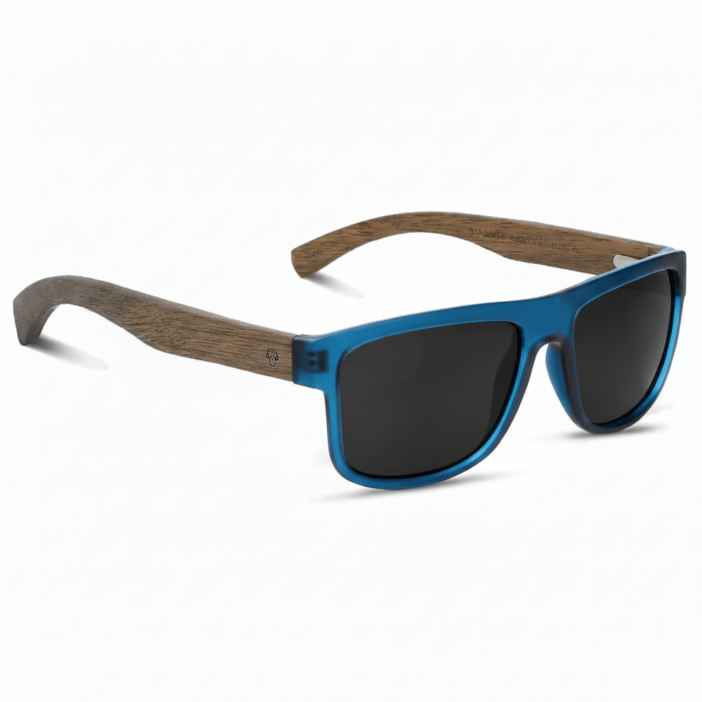 anteojos de sol rectangulares polarizados negros pata de madera  para hombre y mujer con lentes de color negro #color-marco_negro