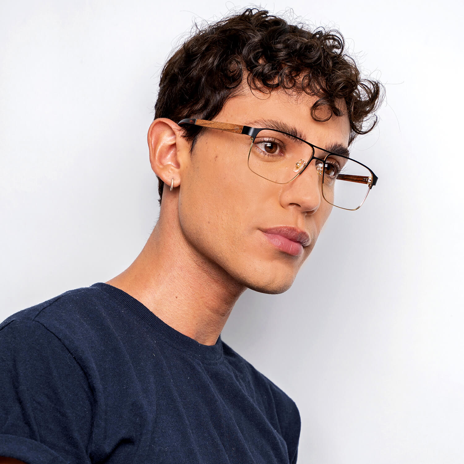 Lentes marcos Opticos Metalicos Hombre Mujer Cara Redonda Neruda Bonoboss