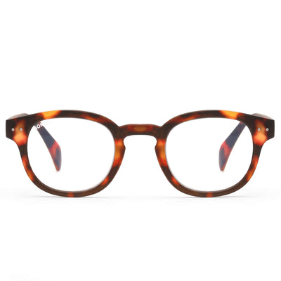 anteojo lectura filtro azul color carey redondeado para hombre mujer moda sustentable botellas plasticas recicladas