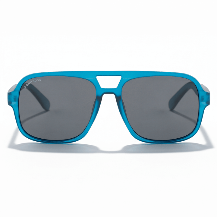 anteojos de sol polarizados aviador de botellas plásticas recicladas sustentable color verde. cristal color degrade azul #color_ocean