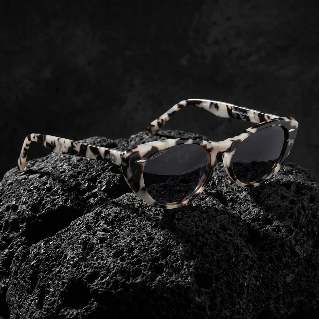 Lentes sol Havana polarizados UV400 sobre roca volcanica textura natural Bonoboss #color_marble