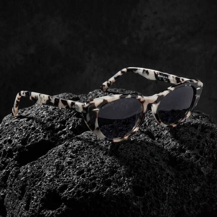 Lentes sol Havana polarizados UV400 sobre roca volcanica textura natural Bonoboss #color_marble