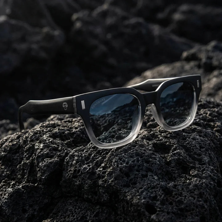 Lentes sol Osorno RPET polarizados UV400 fotografia editorial Bonoboss #color_degrade-azul