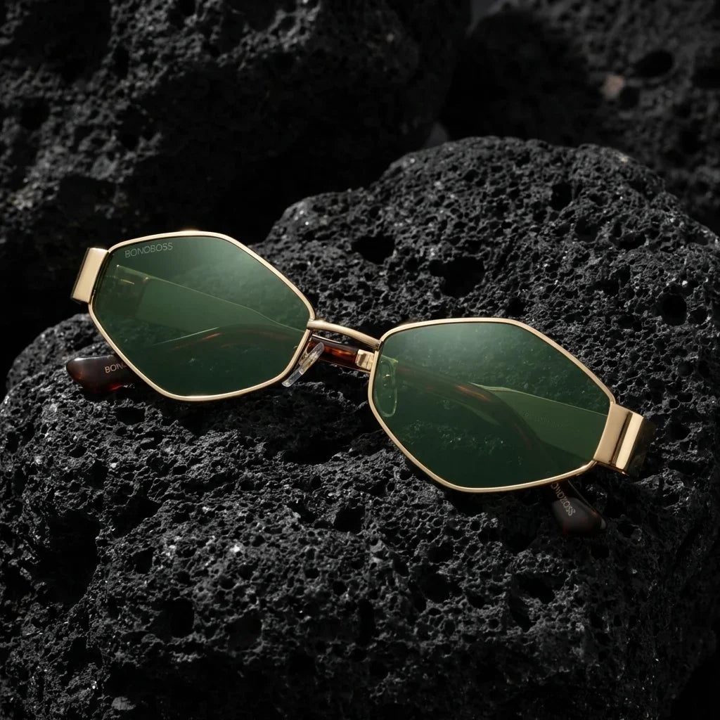 Lentes sol Valkyrie polarizados UV400 sobre roca volcanica textura natural Bonoboss #color_g15
