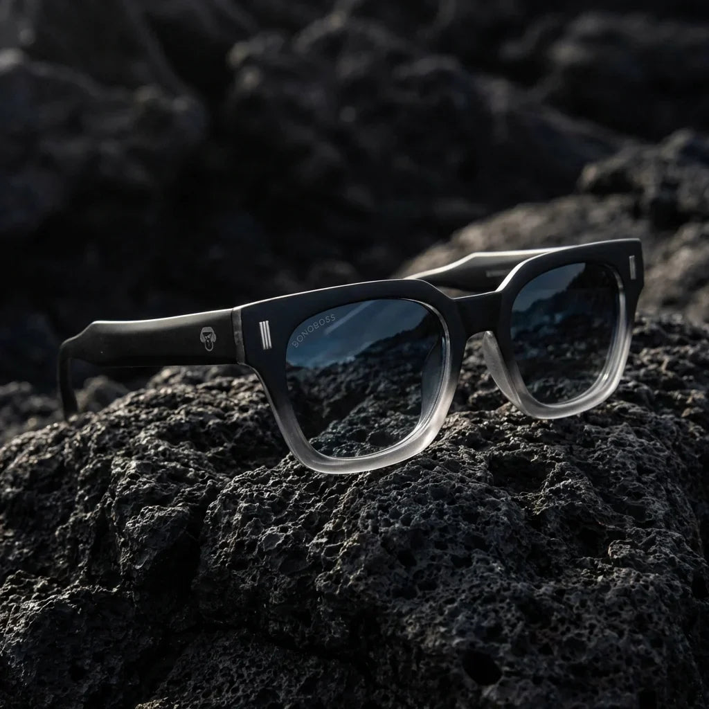 Lentes sol Osorno RPET polarizados UV400 fotografia editorial Bonoboss #color_degrade-azul