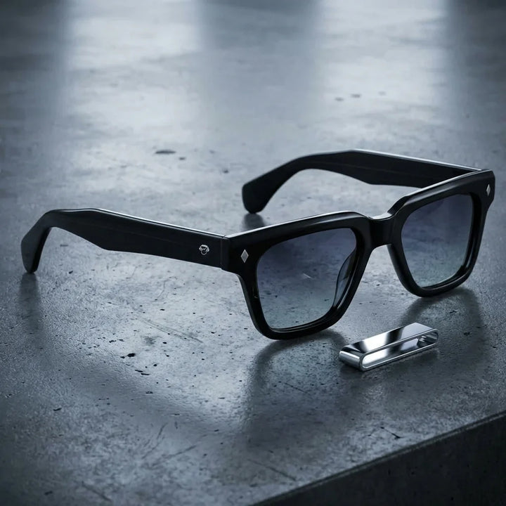Lentes sol Bruno polarizados UV400 sobre concreto urbano textura industrial Bonoboss #color_degrade