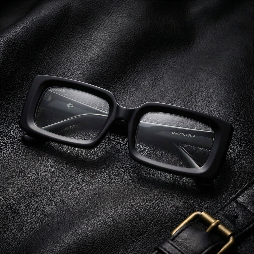 London Lentes de Lectura negro editorial cuero brass #color_negro