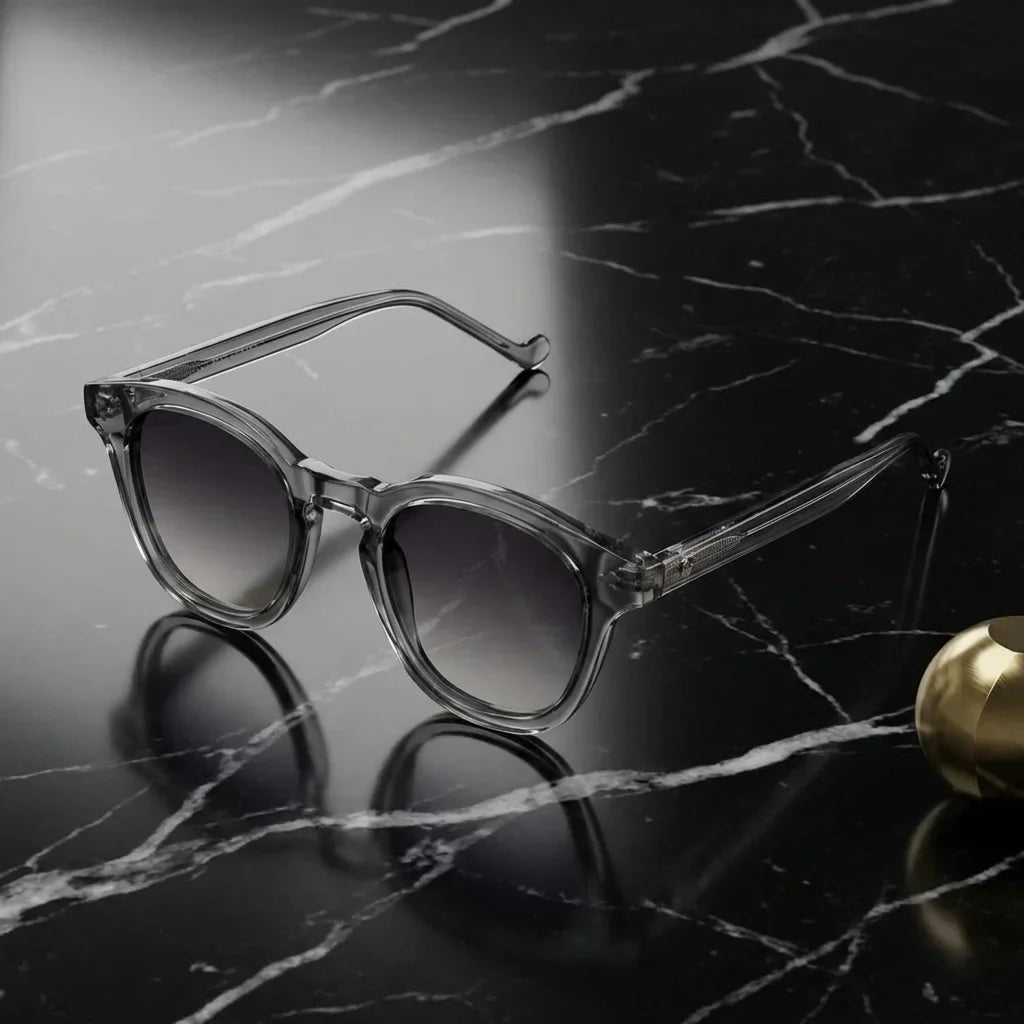 Lentes sol Lenga polarizados UV400 sobre marmol negro superficie elegante Bonoboss #color_gris