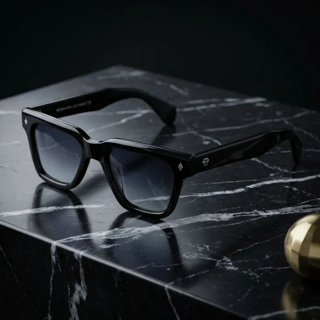 Lentes sol Bruno polarizados UV400 sobre marmol negro superficie elegante Bonoboss #color_degrade