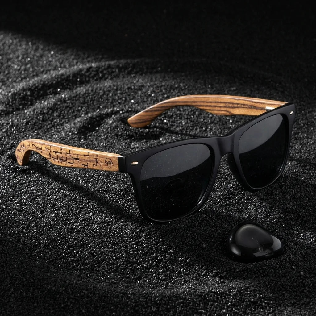 Lentes sol Acacia Designer's polarizados UV400 sobre arena negra volcanica Bonoboss #color_llamas