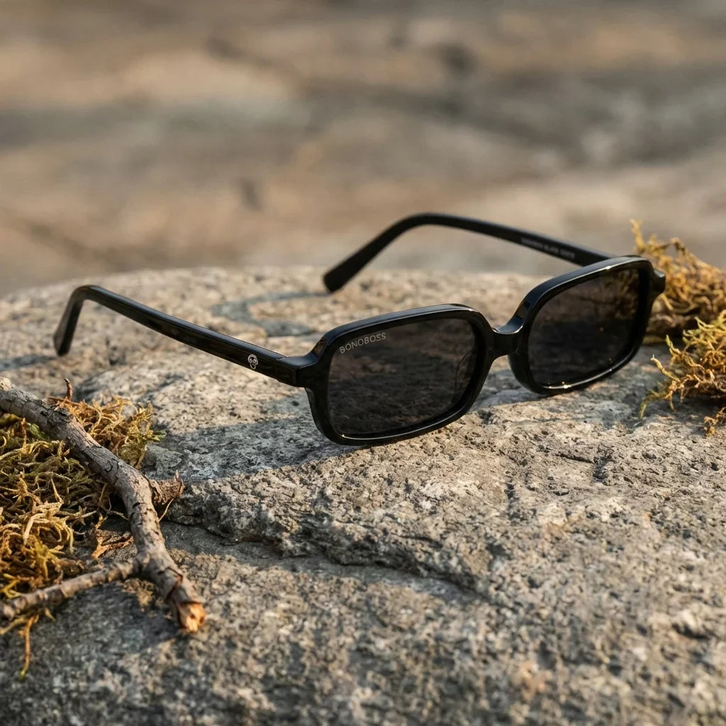Lentes sol Navarino polarizados UV400 paisaje patagonico naturaleza sustentable Bonoboss #color_negro
