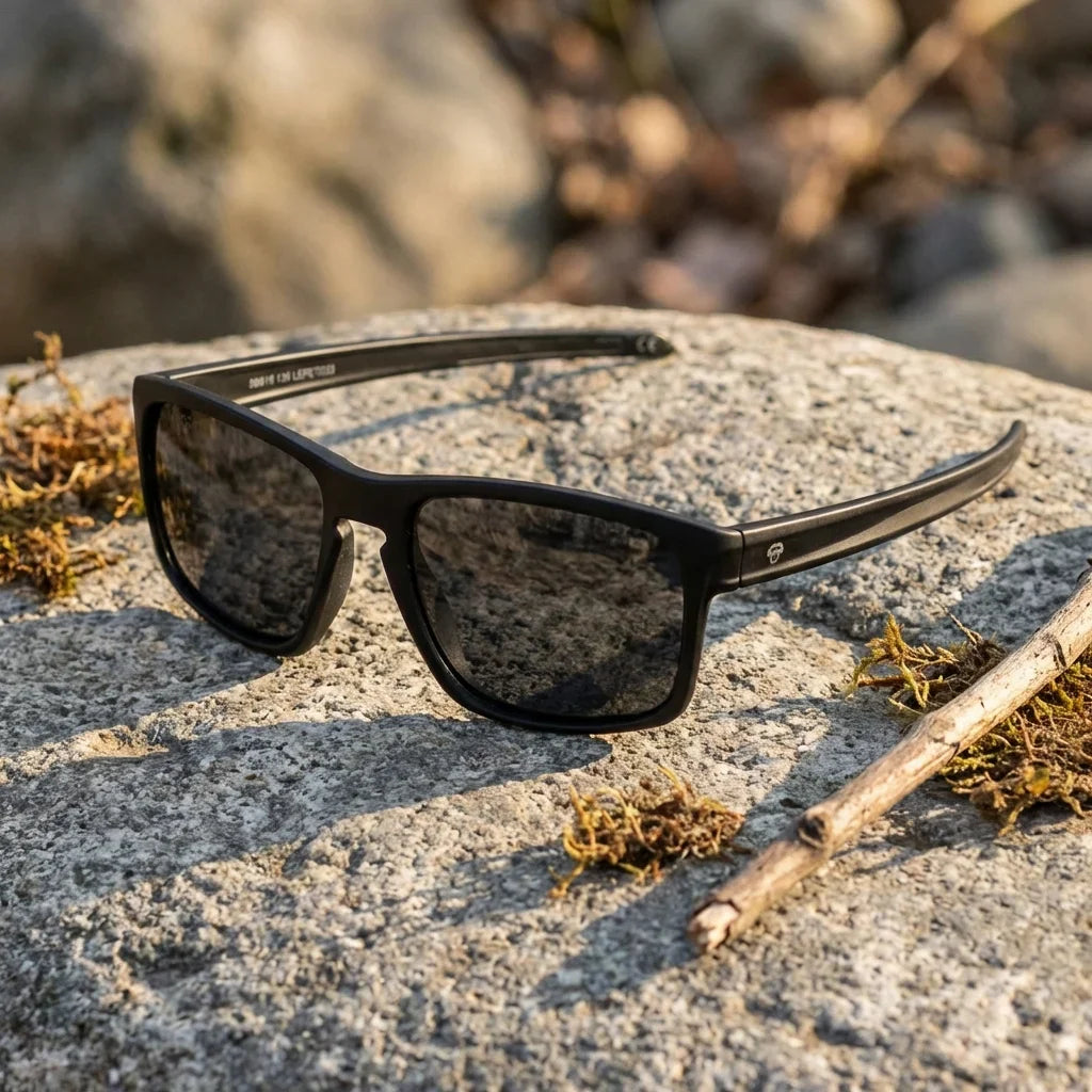 Lentes sol Lautaro RPET polarizados UV400 paisaje patagonico naturaleza sustentable Bonoboss #color_negro