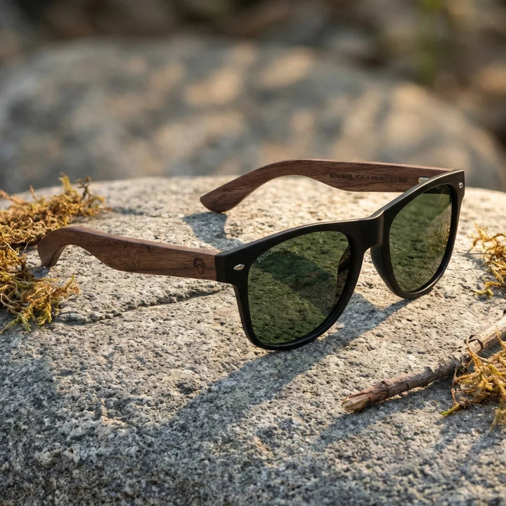 Lentes sol Acacia Nogal polarizados UV400 paisaje patagonico naturaleza sustentable Bonoboss #color_g15