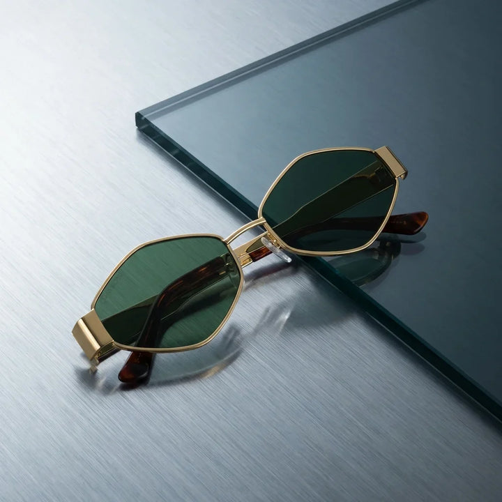 Lentes sol Valkyrie polarizados UV400 sobre metal cepillado superficie industrial Bonoboss #color_g15