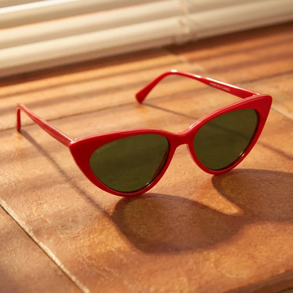 Lentes sol Audrey Red polarizados UV400 fotografia editorial Bonoboss #color_rojo